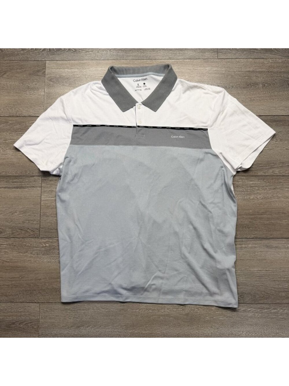 Calvin Klein Men's Polo XXL Multicolor Three-button Placket Shirt Size Sleeve